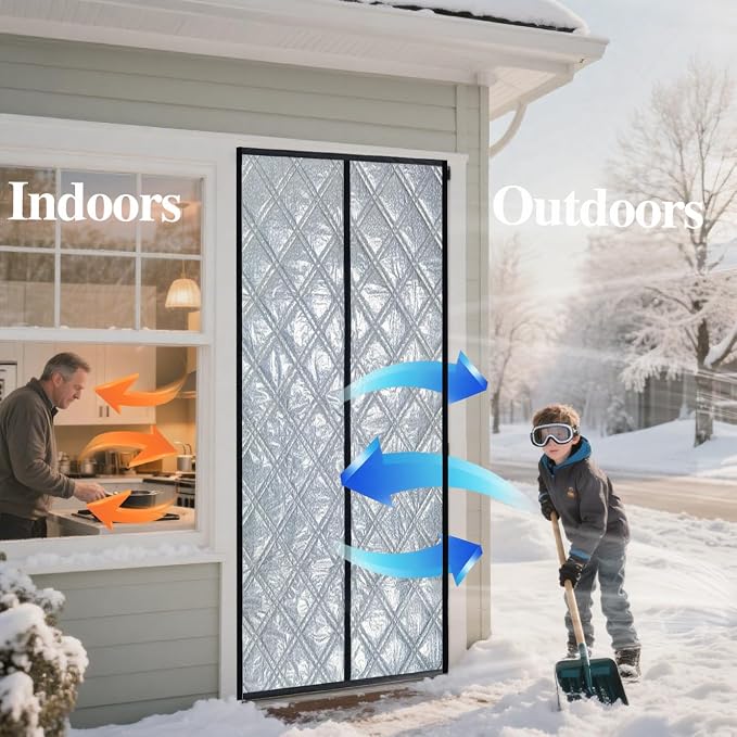 38"x83" 3-Layer Thermal Door Insulation Curtain & Temporary Door Insulation - Image 7
