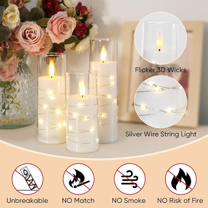 Raycare 7 Pack Flameless Battery Operated Pillar Candles - Image 5