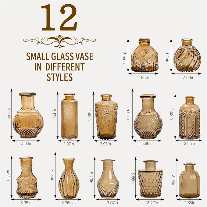 Mini Bud Vases Centerpieces for Tables, for Flowers, Small Flower Vases - Image 2