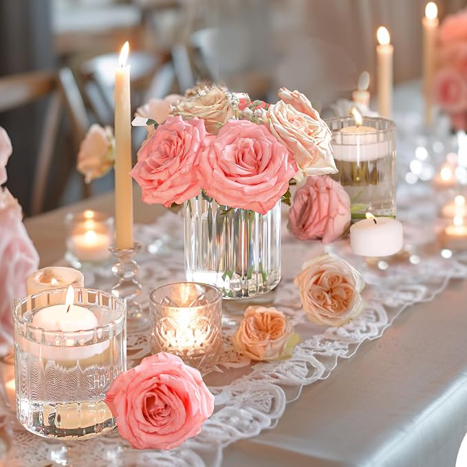 ComSaf Small Glass Cylinder Vases 6 Pcs 3.9 Inch, Home Accent, Wedding Decor - Image 6