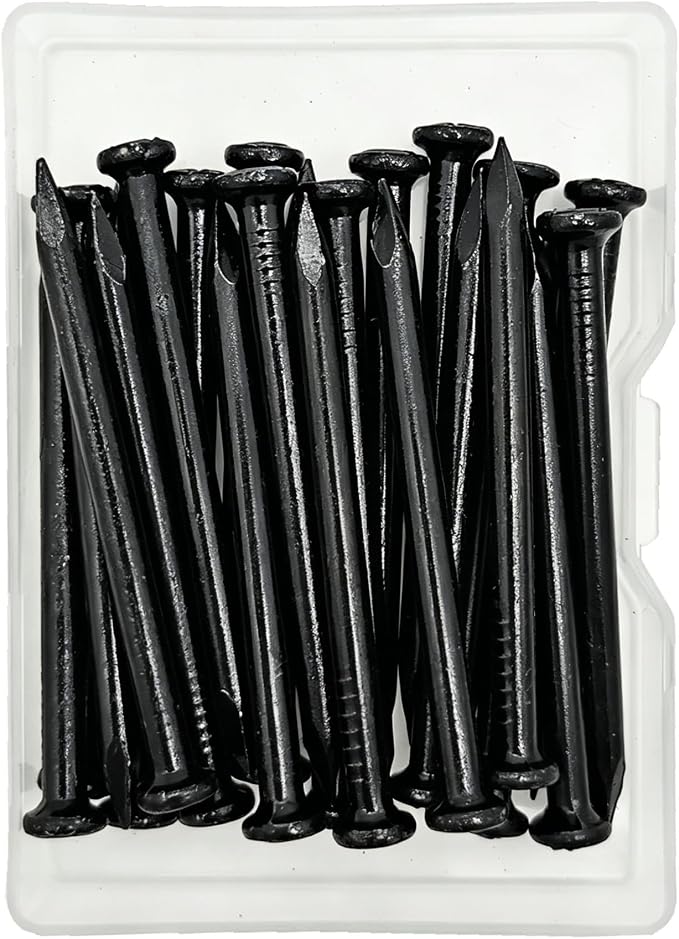 24Pcs 2-1/3 Inch Black Concrete Nails, Hardened Masonry Nails by ELOOGAA