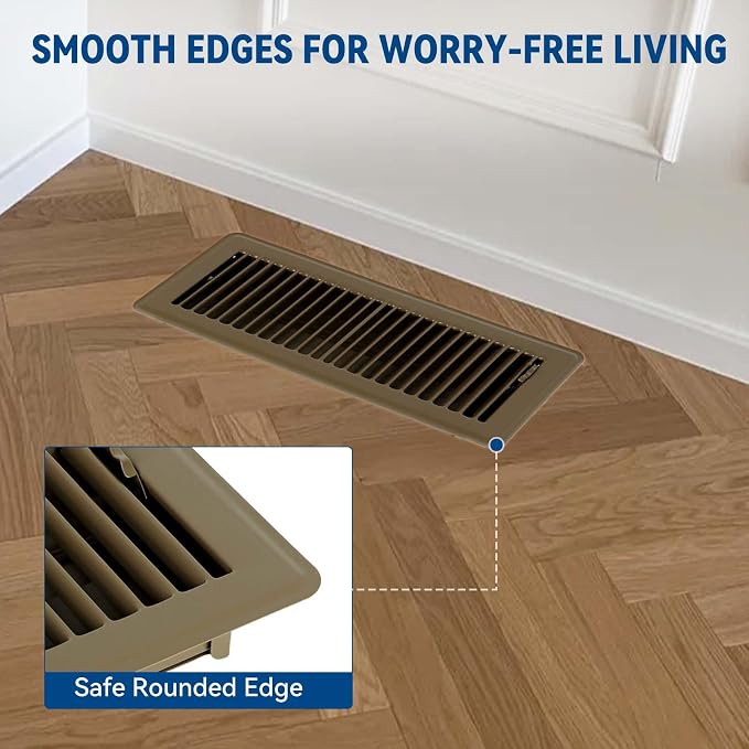 4" x 10" Floor Register Vent Covers 4Pack, Steel Floor Vent - Image 9