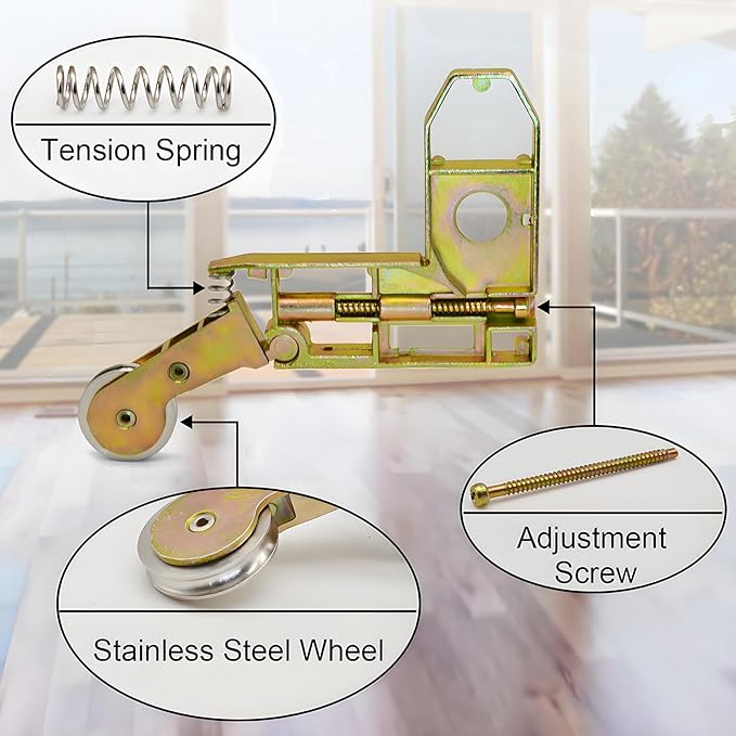 2 Pack Sliding Screen Door Corner and Roller Assembly | 1" Concave Stainless - Image 3