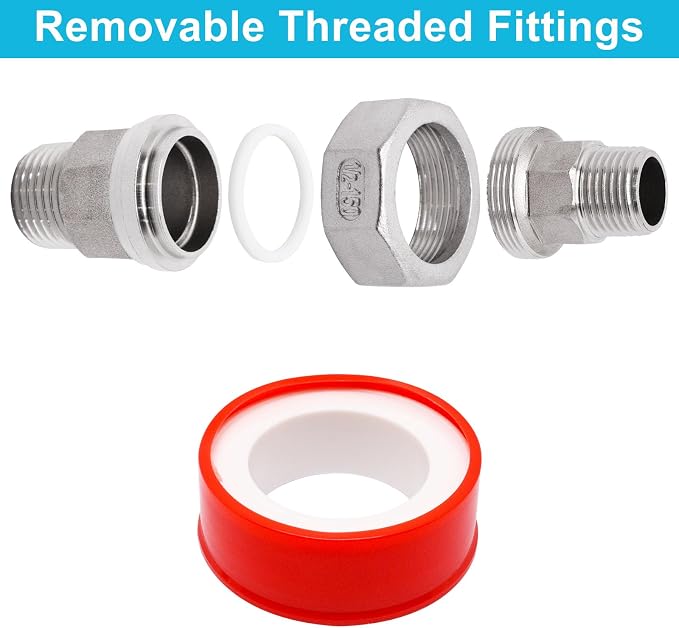 2PCS Cast Pipe Fittings Union, 1/2" NPT Male x 1/2" NPT Male 304 Stainless - Image 5