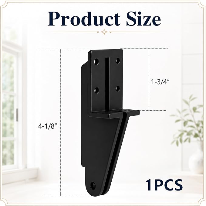 Black Door Jamb Bracket Hardware, Storm Door Closer Bracket Replacement | Solid - Image 2