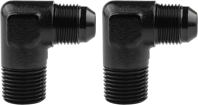 EVIL ENERGY 8AN to 1/2" NPT Male 90 Degree Fitting Adapter Aluminum 2PCS by EVILENERGY