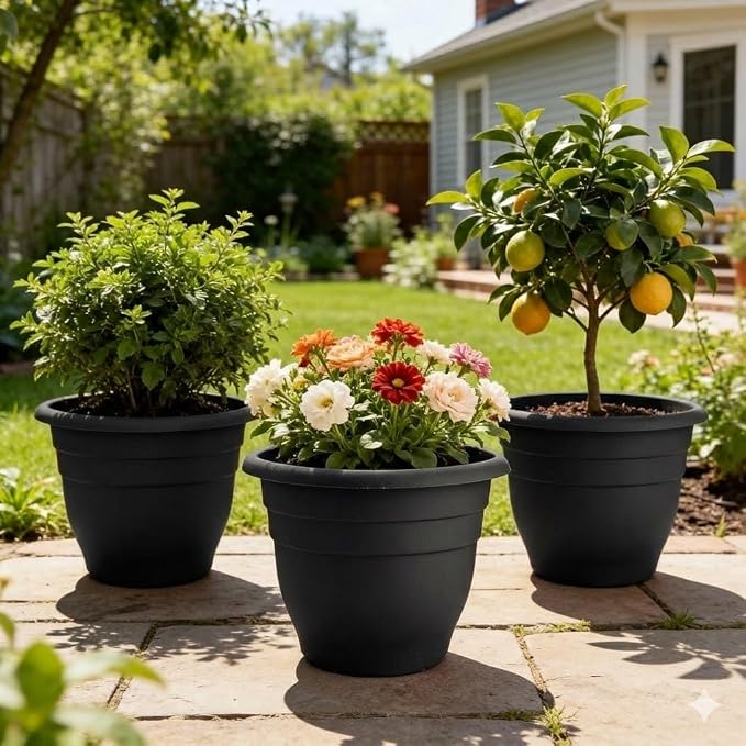 RooTrimmer 6 Pack 16 Inch Large Plant Pots Outdoor, Heavy Duty Plastic Planters - Image 4