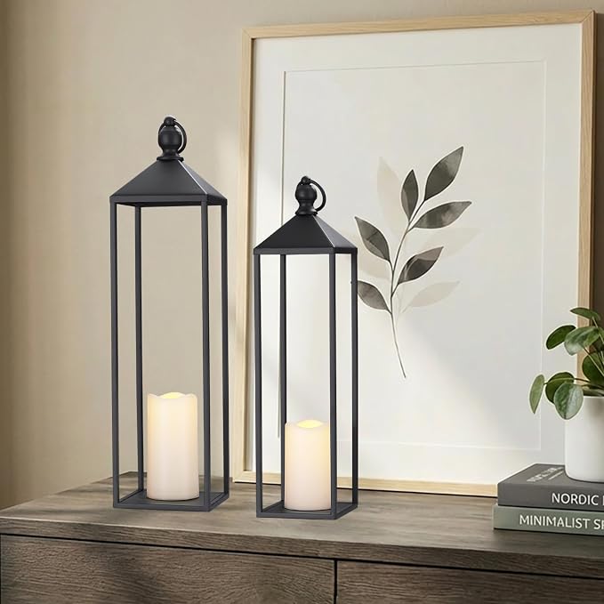 Perfnique Decorative Lanterns for Indoor & Outdoor, Farmhouse Modern Decor for - Image 4