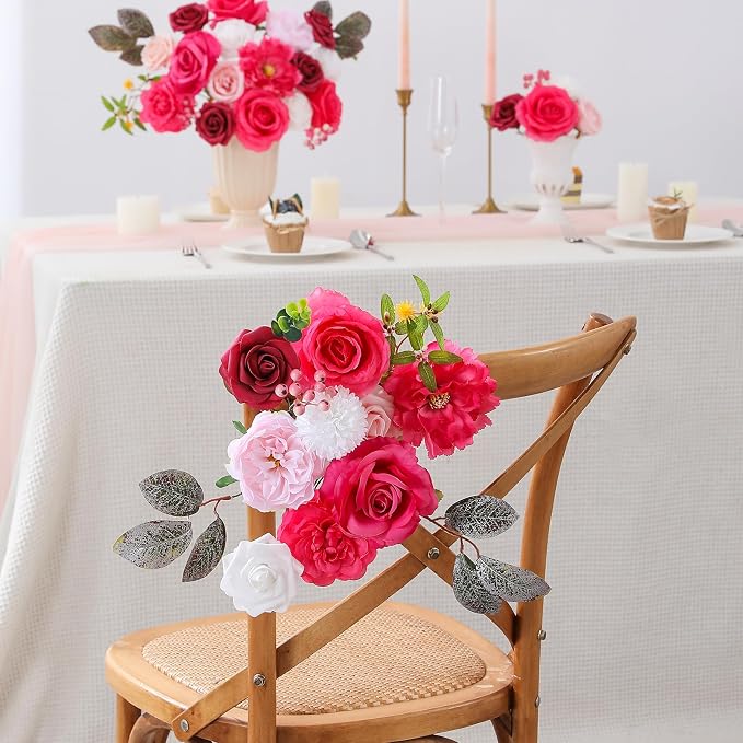 Artificial Flowers Fake Rose Flowers Dahlia - Image 6