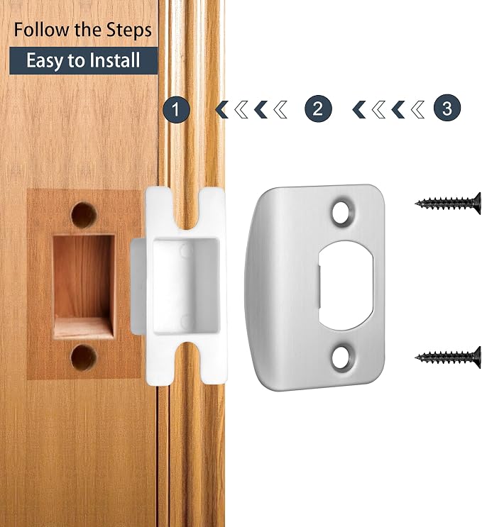 Door Strike Plate for Interior Doors, Brushed Nickel, 1 Pack | 2-1/4"x1-3/4" - Image 3