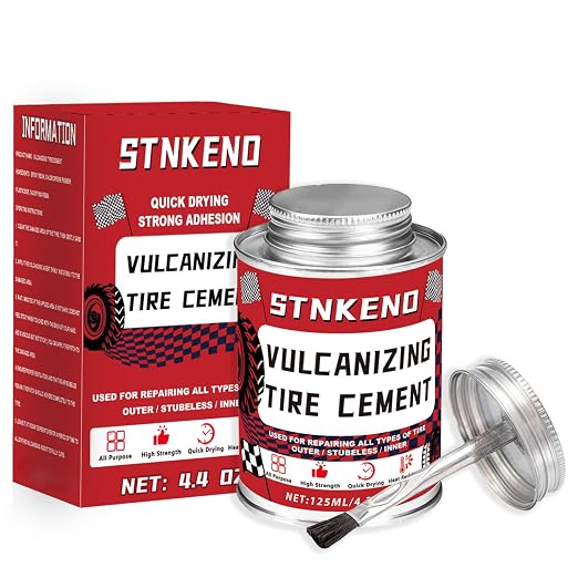 Vulcanizing Rubber Cement, 4.4 Oz Tire Rubber Adhesive | Car Tire Repair Cement by Stnkeno