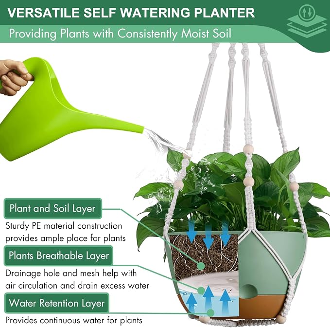 Set of 2-8 Inch Hanging Planters - Image 6