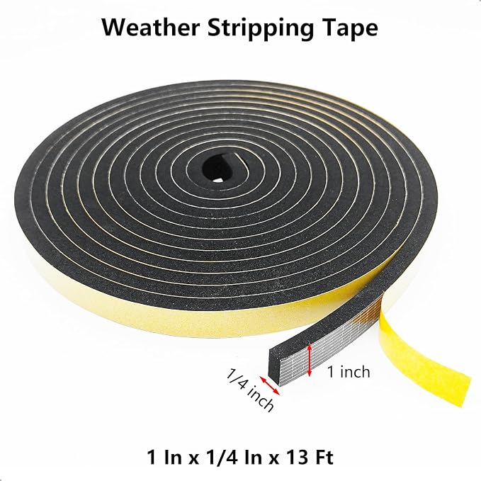 Topiverse Weather Stripping, Door Seal Strip, 1 in x 1/4 in x 13 Ft | Strong - Image 2