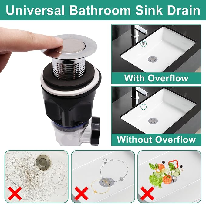 Bathroom Sink Drain Kit, Sink Drain Pip Kit - Image 5