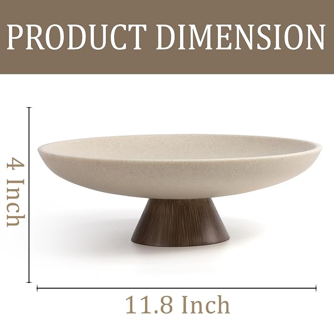 LIN CHUAN Large Decorative Bowl, Resin Pedestal Fruit Bowl, this stylish bowl - Image 5