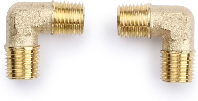 U.S. Solid 2pcs 90 Degree Barstock Street Elbow Brass Pipe Fitting 1/4" NPT - Image 3