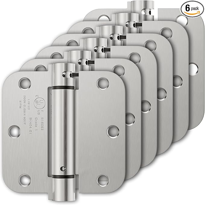 Luxbaro 6 Pack Spring Hinges Self Closing 3.5 Inch, Self Closing Door Hinges by Luxbaro