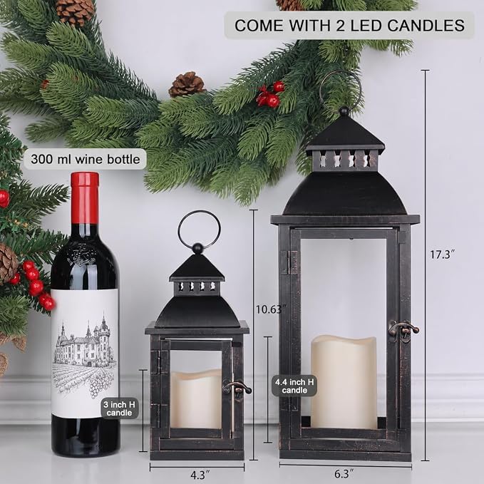 LED Lanterns Decorative Outdoor&Indoor, Candle Holder - Image 3