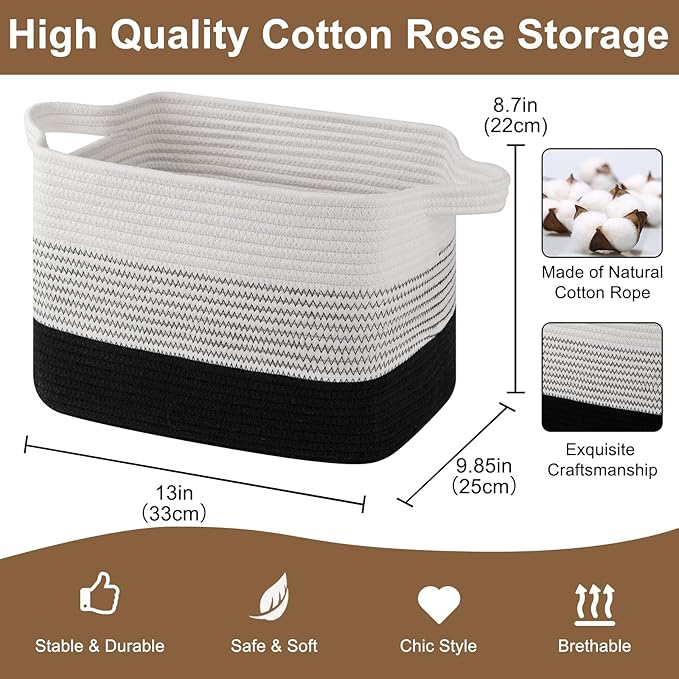 OIASKET Storage Basket for Organizing, Woven Baskets for Storage, Rectangle - Image 2
