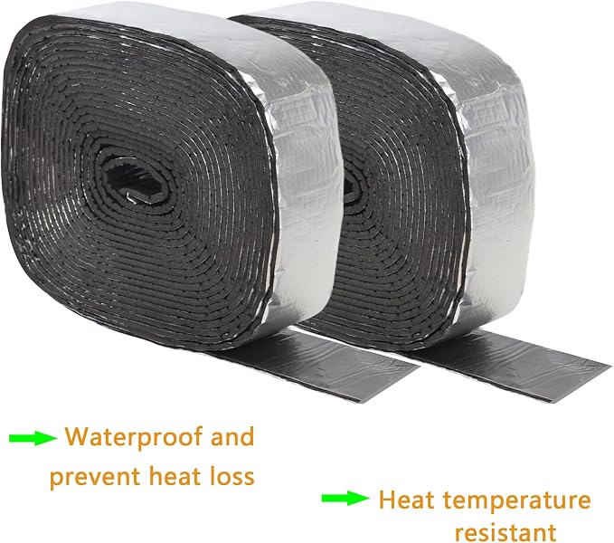 2 Roll 32.8 Ft x 3 Inch Pipe Wrap Insulation Tape, Self Adhesive Foam and - Image 3