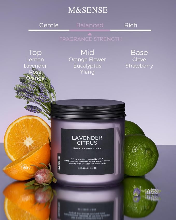 M&SENSE Lavender Citrus Scented Candles - Image 2