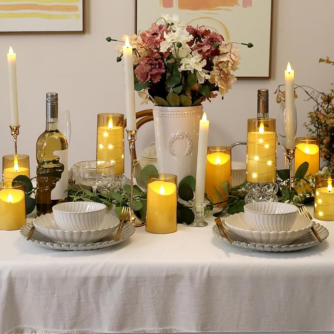 NURADA Flameless Candles with Remote Timer: 3D Wick Battery Operated Led Pillar - Image 2