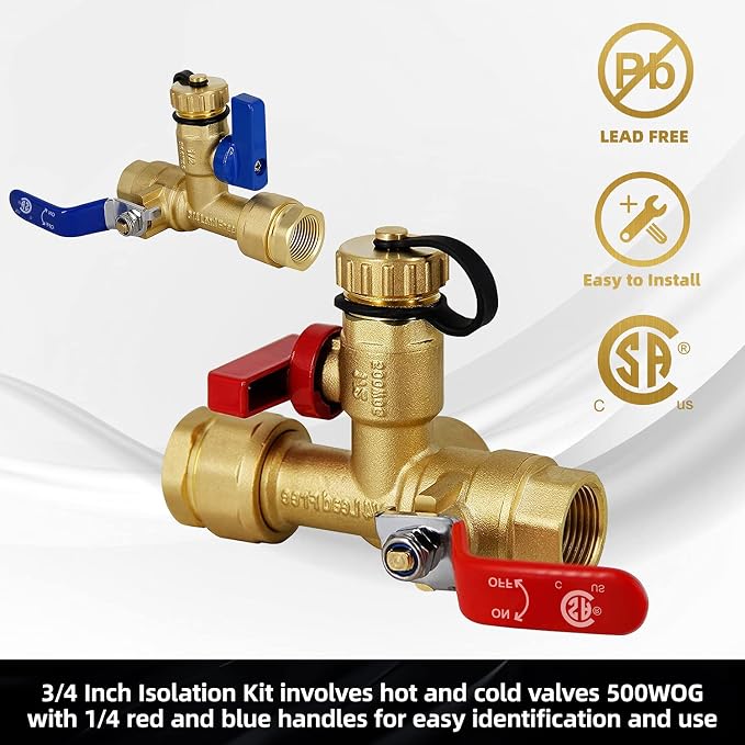 VAV 3/4" Tankless WaterHeater Valve Kit, Pressure Relie Valve, CSA Listed - Image 2