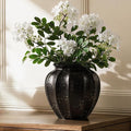 LE TAUCI 9" Ceramic Vase, Artisan Large Black Ceramic Vase by LETAUCI