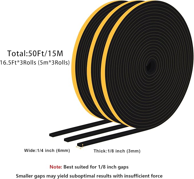 Thin Foam Seal, Windows & Doors, Blocks Drafts, Strong Adhesive | Reduces noise - Image 6