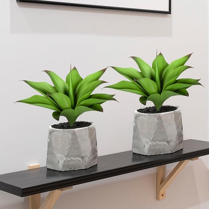 Ttranewsoo Artificial Agave Plants, 12.6" UV Resistant Fake Agave Planters - Image 4