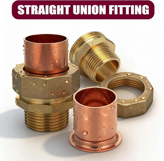4 Pack 1" C x MIP LF Brass Pipe Union Sweat to Male | - Image 6
