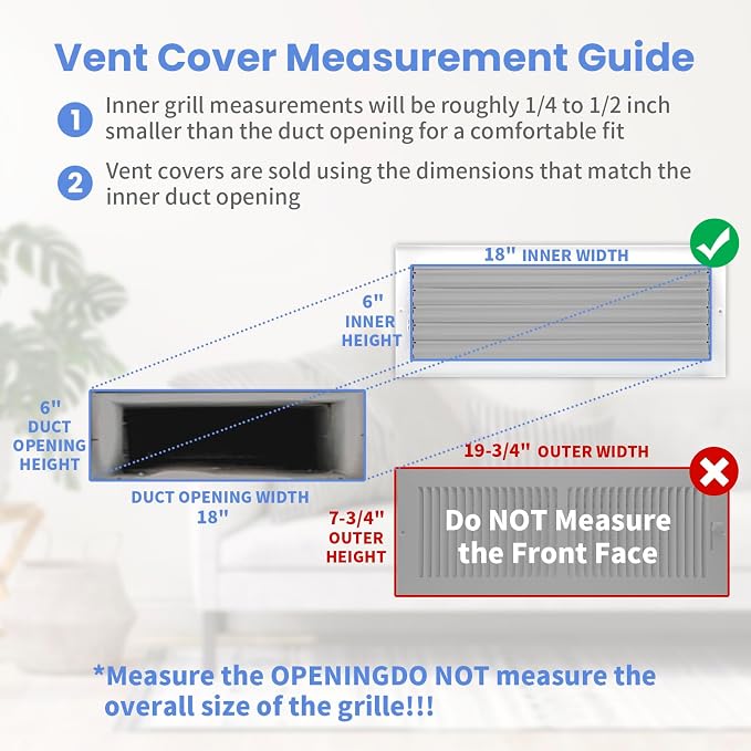18 x 6 Inch Air Vent Covers for Wall or Ceiling - Image 6