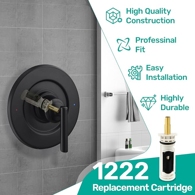 1222 Replacement Cartridge Kit for Moen One Handle Posi Temp Faucet, Compatible - Image 4
