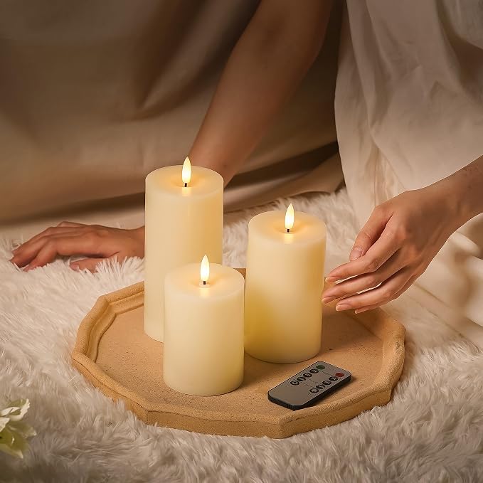 Stmarry Ivory Flameless Candles - Image 3