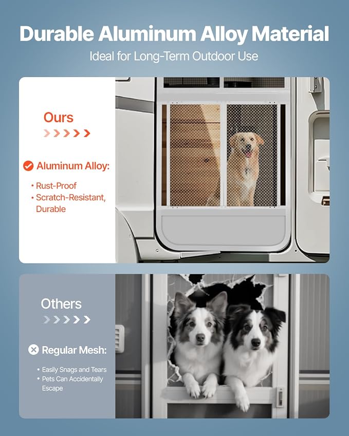 VEVOR RV Screen Door Protector, 28.5 x 31.5 inch Door Grille, Reinforced - Image 3