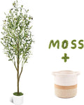 5FT Artificial Olive Tree with Basket, Realistic Wood Trunk | Indoor Faux Olive by Waipfaru