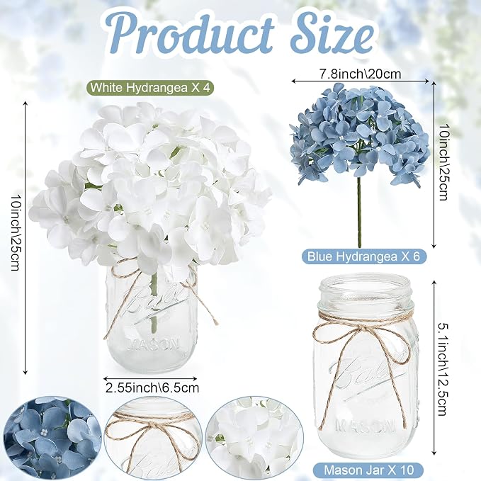 Mason Jars Centerpieces for Tables Bulk, 10 Set - Image 2