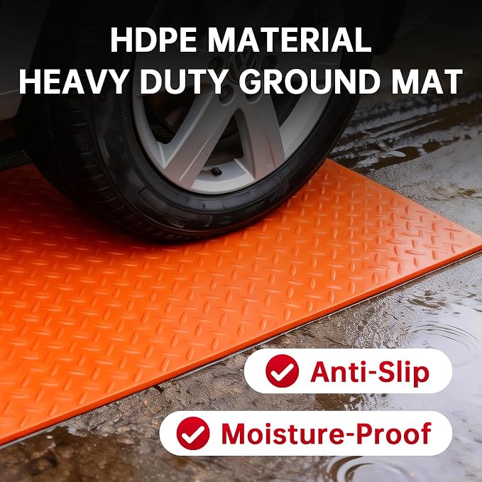 12Pcs 3'x8' Ground Protection Mats w/22 Connectors, Double Sided Diamond Tread - Image 9