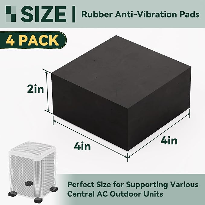Flehomo Rubber Anti-Vibration Pads, Heavy Duty Isolator Pads - Image 2