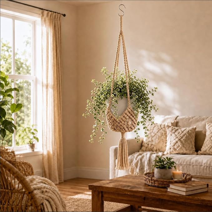 Shappy 1 Pack Boho Macrame Plant Hanger - Image 6