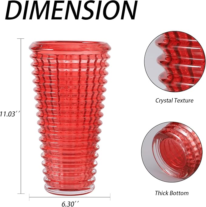 MCMCNCUIU Large Crystal Vase for Flowers, Large Glass Vases, Modern Decorative - Image 7