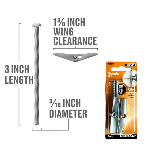 2 Heavy Duty Drywall Anchors & Screws Toggle Bolts and Wing Nuts Set - Image 2