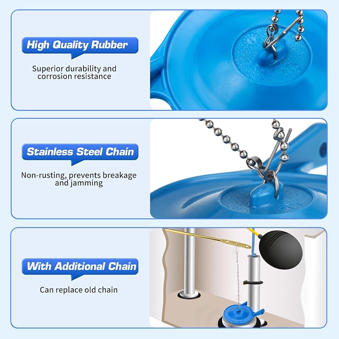 Toilet Flapper Replacement for Gerber, 2 Pack 3 inch Toilet Stopper Kit for - Image 2