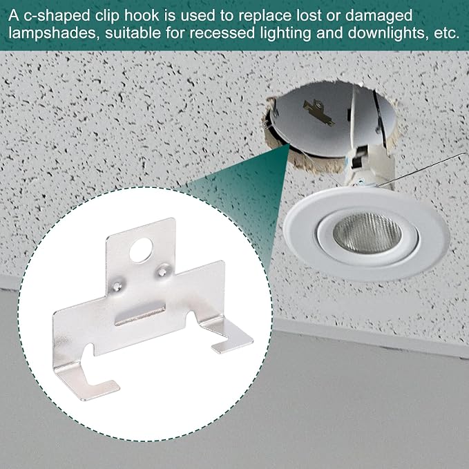 PATIKIL 100 Pcs Recessed Light Clips Downlight Housing C Clips, 304 Stainless - Image 6
