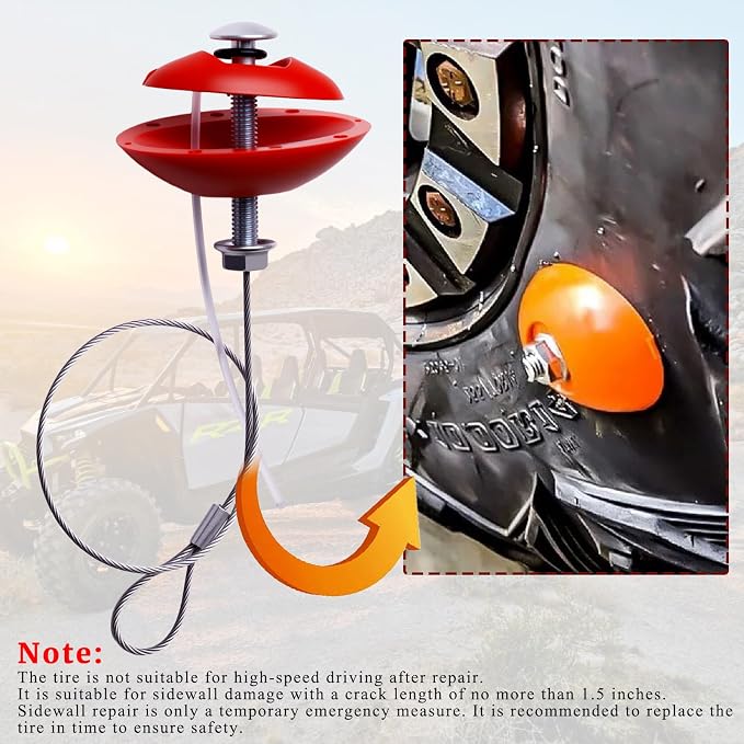 Sidewall Tire Repair Kit Portable Side Wall Slug Emergency Repair Tool - Image 3