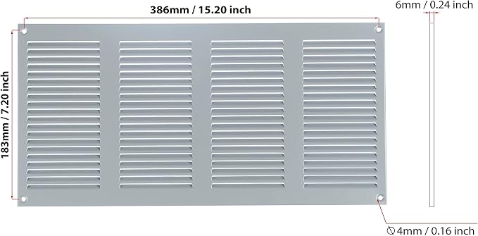 Gray Vent Cover 14x6 with Mesh - Image 2