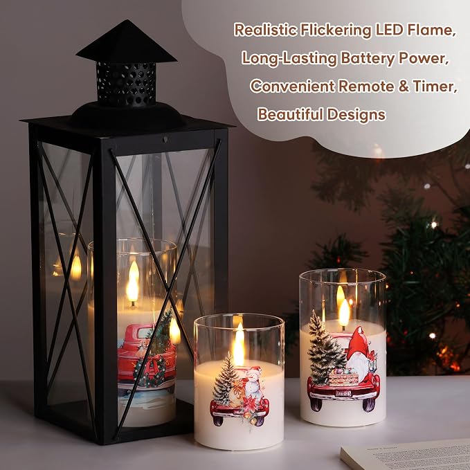 Christmas Glass Flameless Candles - Image 4