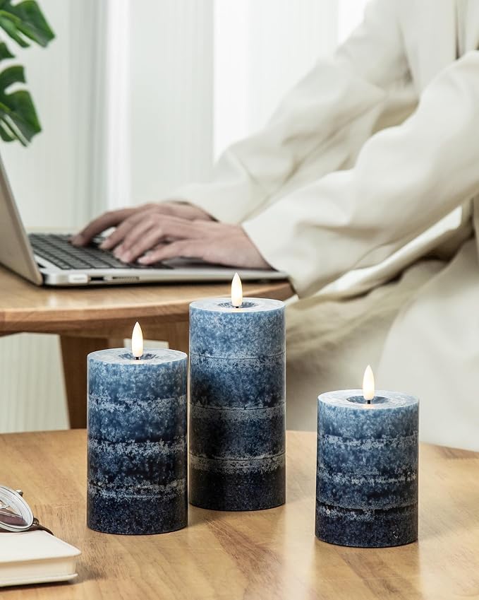 Stmarry Gradient Navy Blue Flameless Candles - Image 8