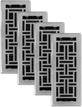 Decor Grates AJH412-NKL Oriental Floor Register, 4x12 Inches, Brushed Nickel by DecorGrates