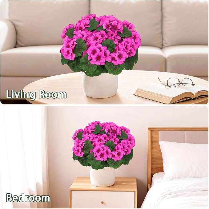 8 Pcs Artificial Geraniums Flowers - Image 6